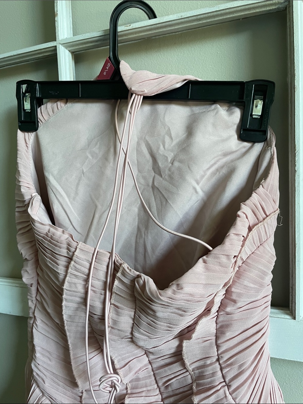 Pleated Ruffle Maxi Dress in Blush Pink - Picture 12 of 12